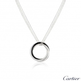 Cartier White Gold Diamond and Ceramic Trinity Necklace N3108500